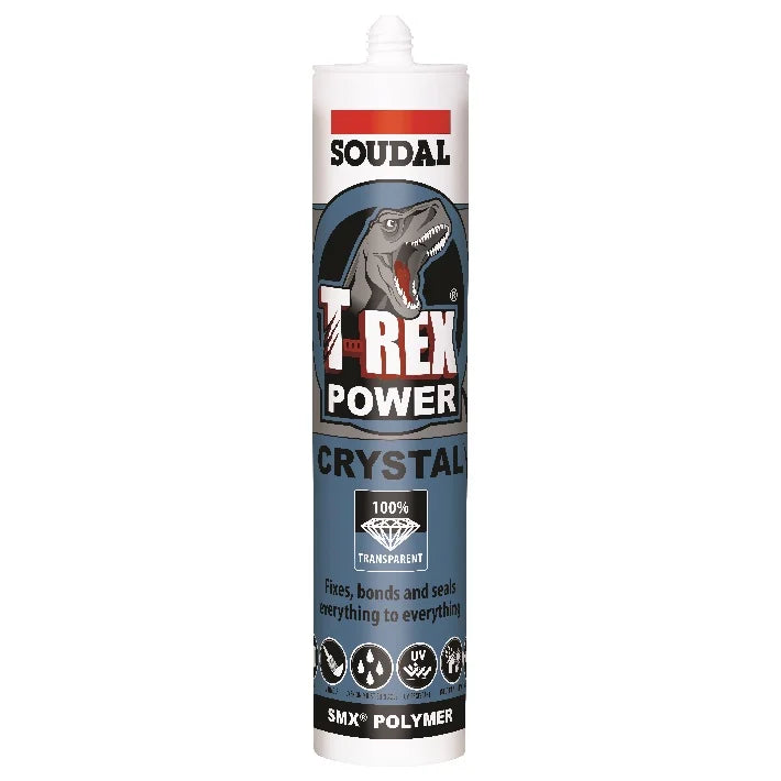 Soudal T-Rex Grab 290ml SMX® Polymer Sealant Adhesive Clear Crystal 121969