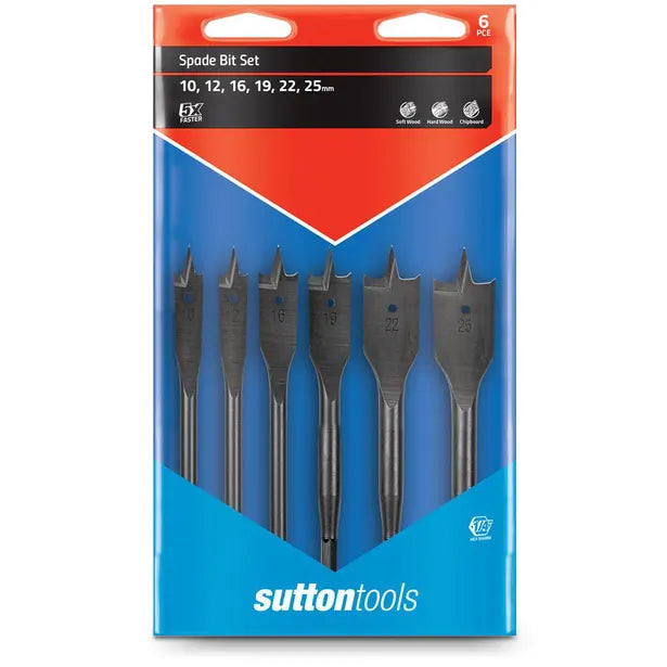 SUTTON 10-25MM SPADE BIT SET - 6 PIECE