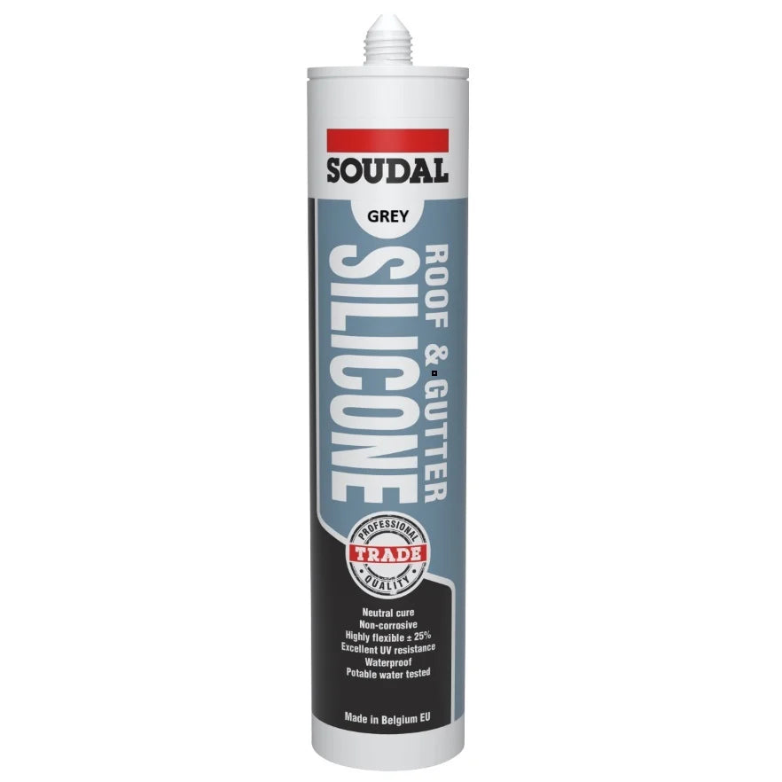 Soudal 127778 Trade Professional Roof & Gutter Silicone Grey 300ml