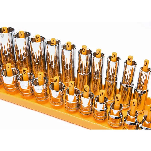 GEARWRENCH 3 pcs 1/4inch, 3/8inch & 1/2inch Drive Orange Metric Socket Storage Tray Set 83119