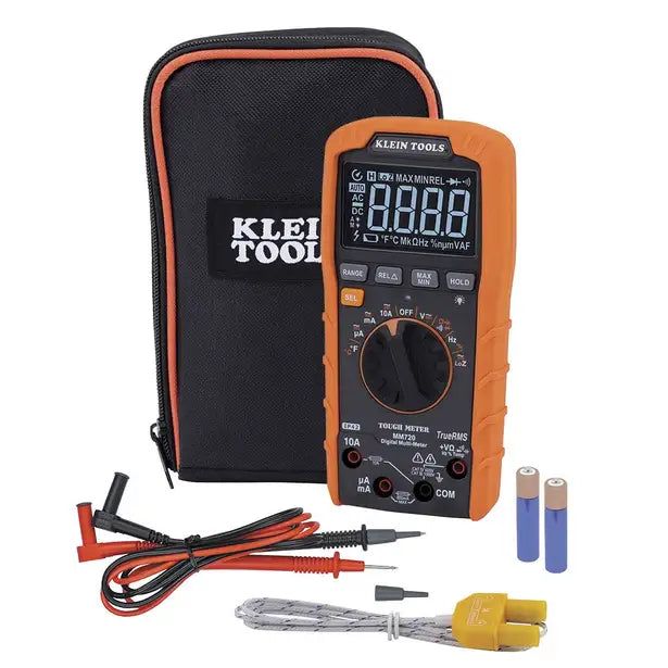 KLEIN 1000V 10A AC/DC DIGITAL MULTIMETER LOZ TRMS TEMP CATIV A-MM720