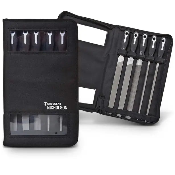 CRESCENT NICHOLSON 5 PC. 200MM/8" FILE SET IN ZIPPERED CASE NFS58