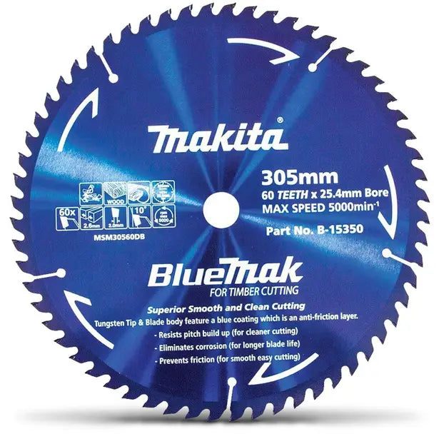 MAKITA 305MM 60T TCT CIRCULAR SAW BLADE FOR WOOD CUTTING - MITRE SAWS - BLUEMAK