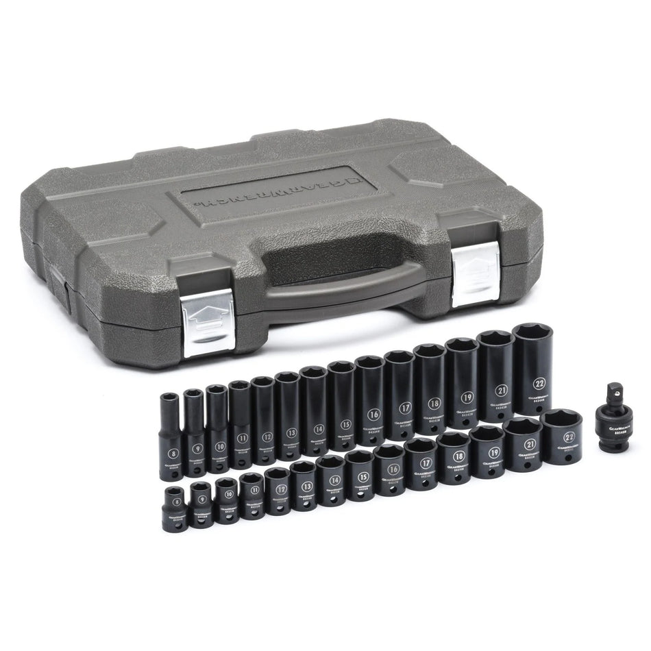 GEARWRENCH 84925N 29 Piece 3/8″ Drive 6 Point Standard/Deep Impact Socket Set METRIC