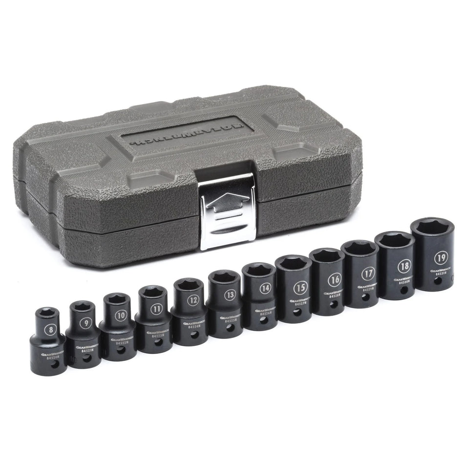 GEARWRENCH 84930N 12 Piece 1/2 Inch Drive Impact Socket Set Metric