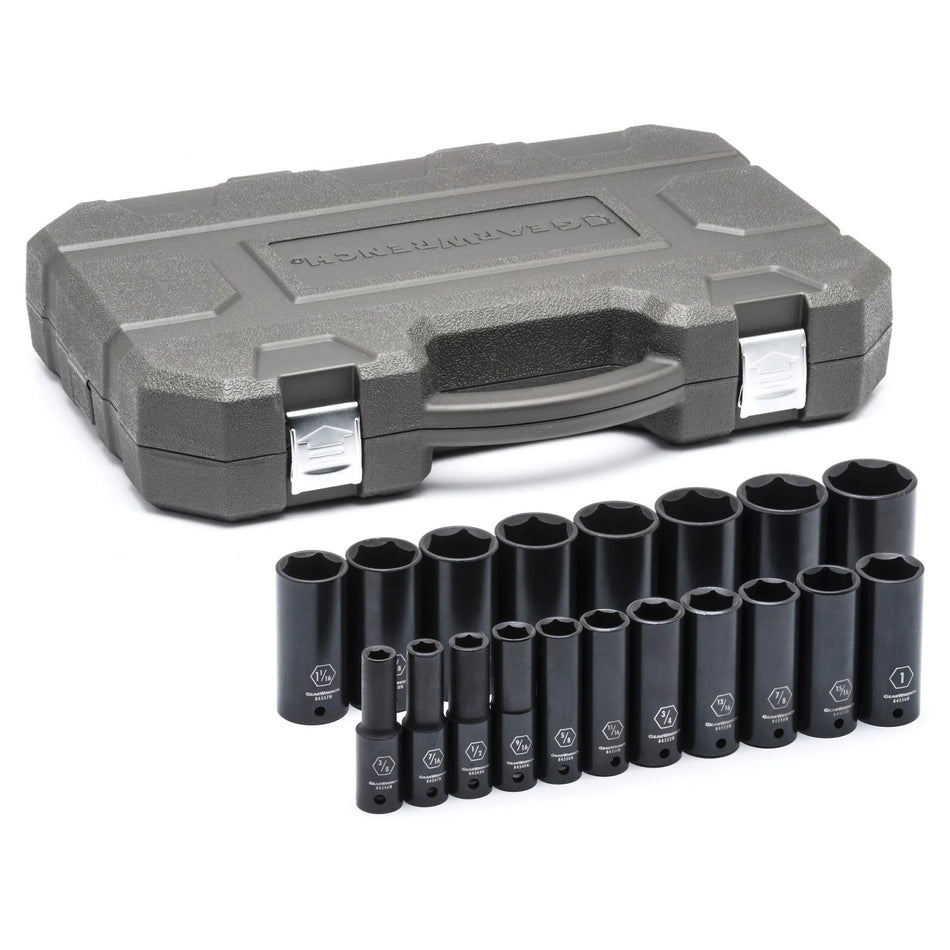 GEARWRENCH 84934N 19 Piece Impact Socket Set Deep 1/2″ Drive SAE