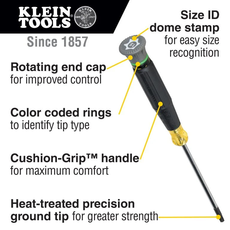 KLEIN Tools A-85617 Precision Screwdriver Set, Slotted, Phillips, and TORX® 8 Piece