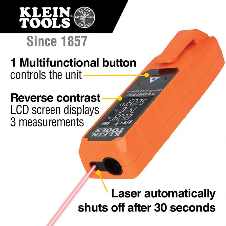 KLEIN Tools A-93LDM100C Compact Laser Distance Measure