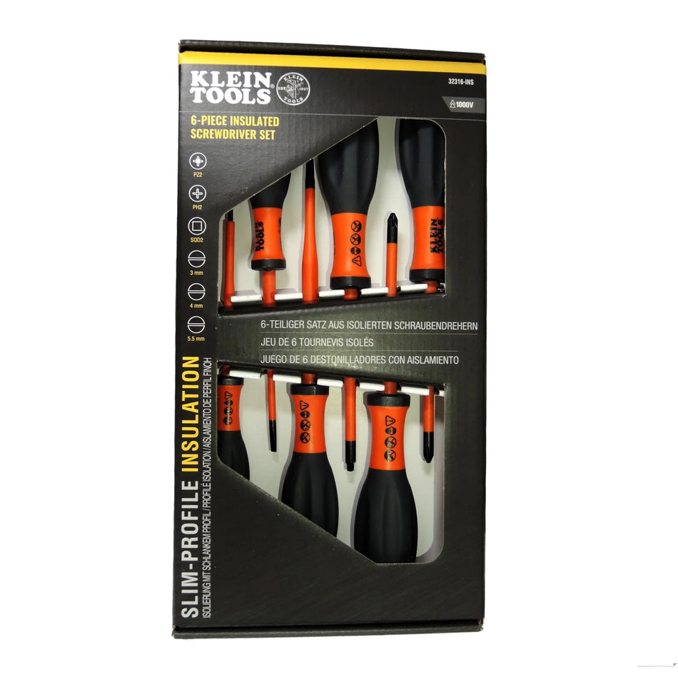 KLEIN Tools 32316INS 6 Piece VDE 1000V Insulated Electrician’s Screwdriver Kit