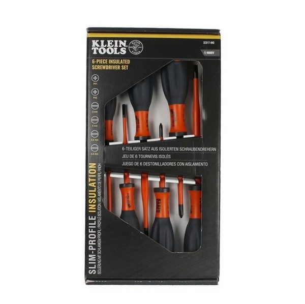 KLEIN Tools 32317INS 6 Piece VDE 1000V Insulated Electrician’s Screwdriver Set