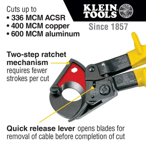 Klein Tools A-63607 Professional Ratcheting ACSR Cable Cutter