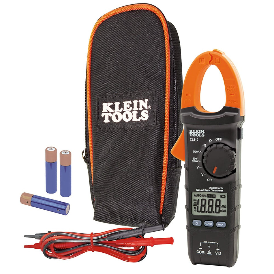 KLEIN Tools A-CL110 Clamp Meter Digital AC Auto-Ranging Tester 400 Amp