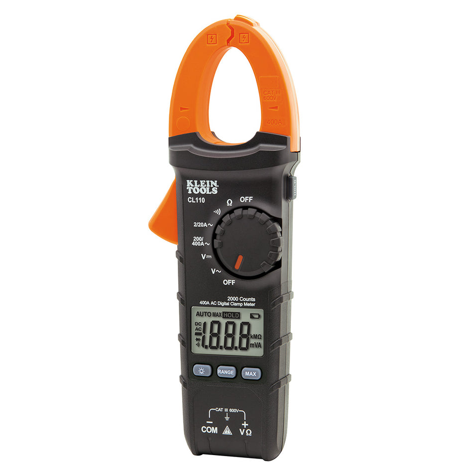 KLEIN Tools A-CL110 Clamp Meter Digital AC Auto-Ranging Tester 400 Amp