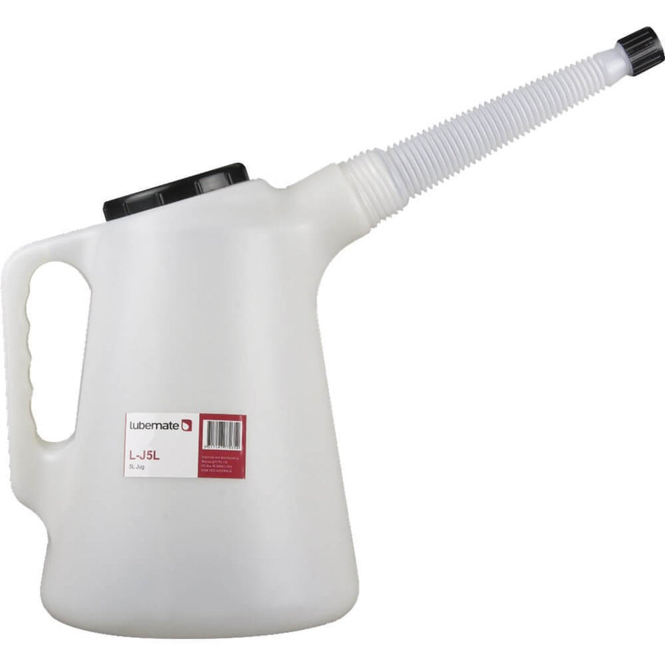 Lubemate 5L Plastic Measuring Jug w/ Flexible Spout