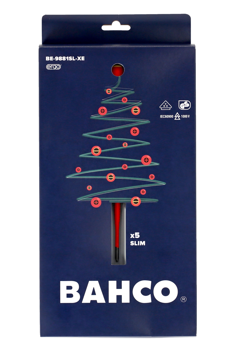 Bahco BE-9881SL Slim Line Tip Electricians Screwdriver Set 1000V – ERGO – Slotted & Phillips® XMAS (LIMITED STOCK)