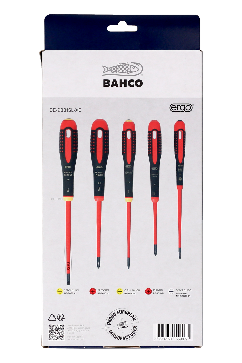 Bahco BE-9881SL Slim Line Tip Electricians Screwdriver Set 1000V – ERGO – Slotted & Phillips® XMAS (LIMITED STOCK)