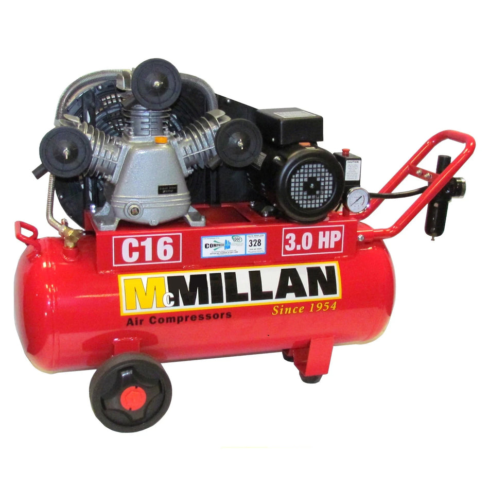 McMillan C16 C-Series Cast Iron Pump Belt Drive 240V/15Amp Air Compressor