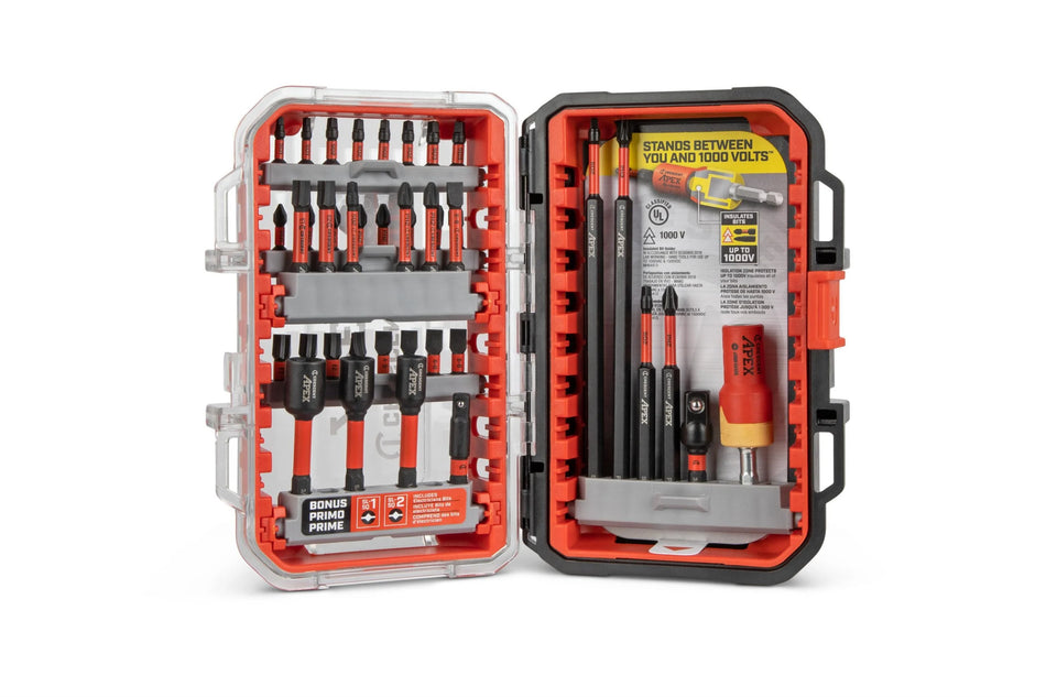 CRESCENT APEX CAESET-40 40 Piece eSHOK-GUARD™, 1000V Insulated alphaCASE™ Screwdriving Set