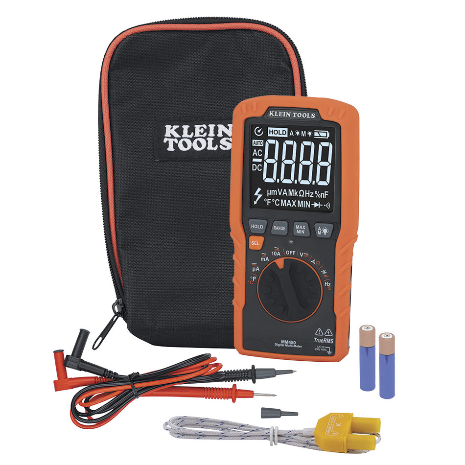 KLEIN Tools A-MM450 Slim Digital Multimeter TRMS Auto-Ranging 600V Temp