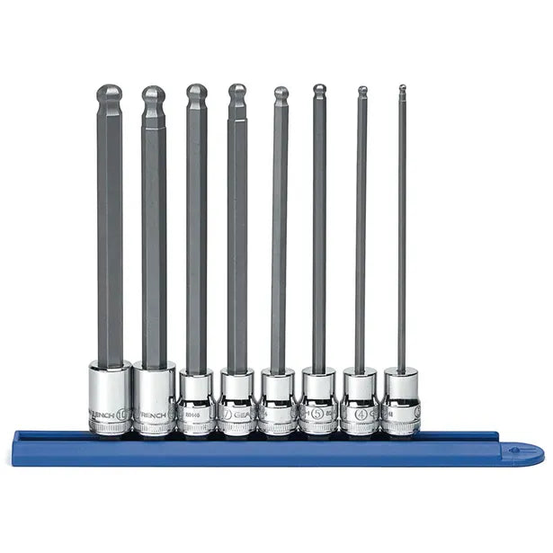 GEARWRENCH 8 PCS 3/8INCH DRIVE METRIC HEX LONG BALL END BIT SOCKET SET 80573