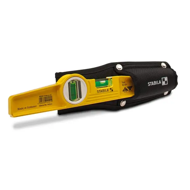 STABILA 250MM 2 VIAL TORPEDO DIE CAST SPIRIT LEVEL W/ HOLSTER 2501