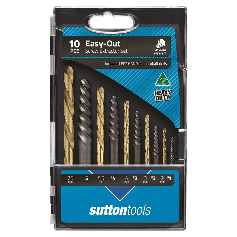 Sutton Tools M603S20L 10 Piece Screw Extractor Set – Easy-Out