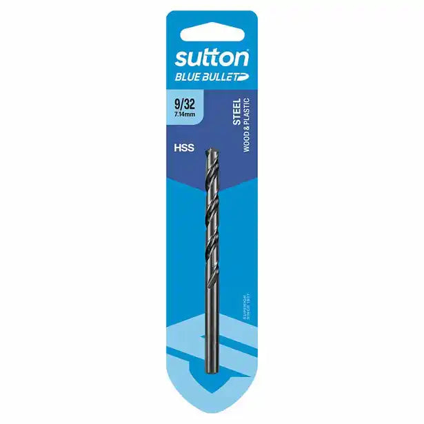 SUTTON 9/32INCH X 109MM HSS BLUE BULLET CARD JOBBER METAL DRILL BIT D102H0714