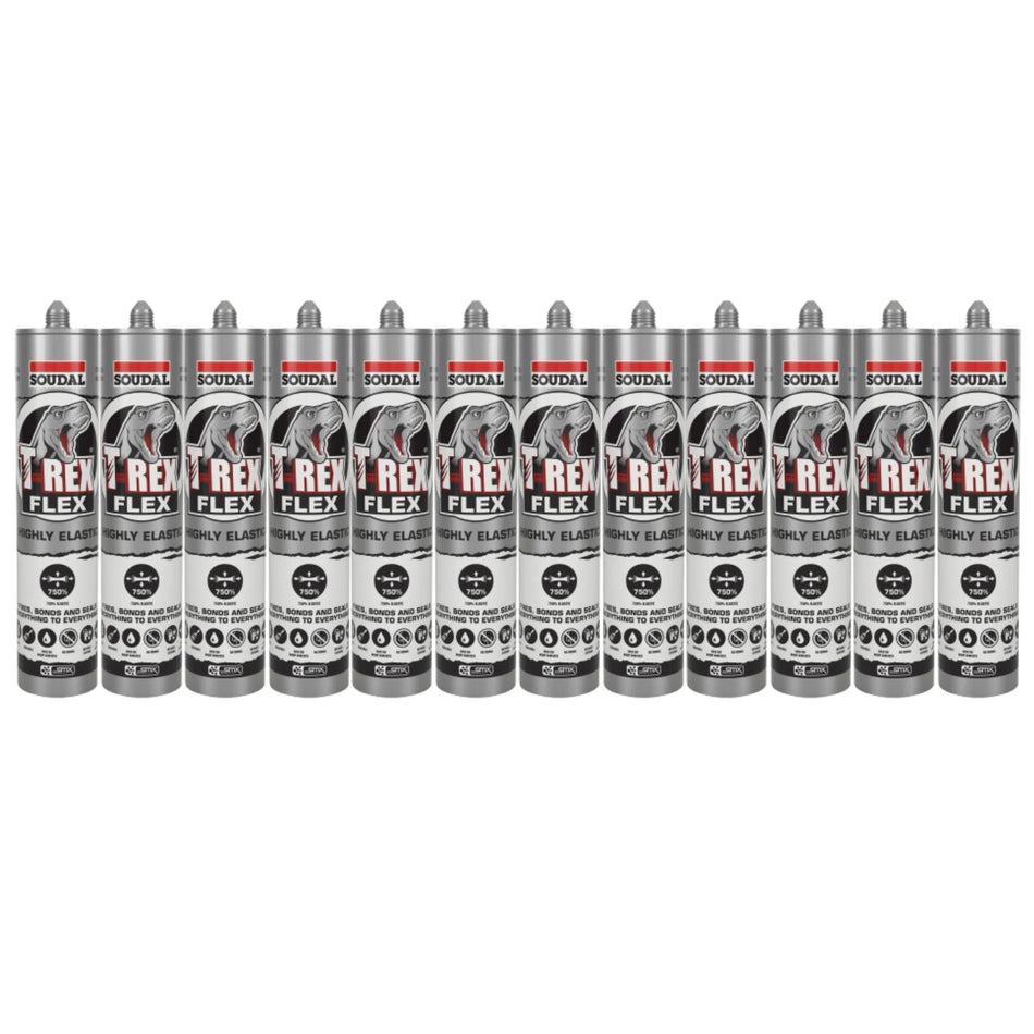 Soudal 137369 T-Rex Power Flex (290ml) Bright White Sealant - 12 pack