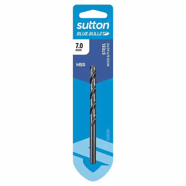 SUTTON 7 X 109MM HSS BLUE BULLET CARD JOBBER METAL DRILL BIT D102H0700