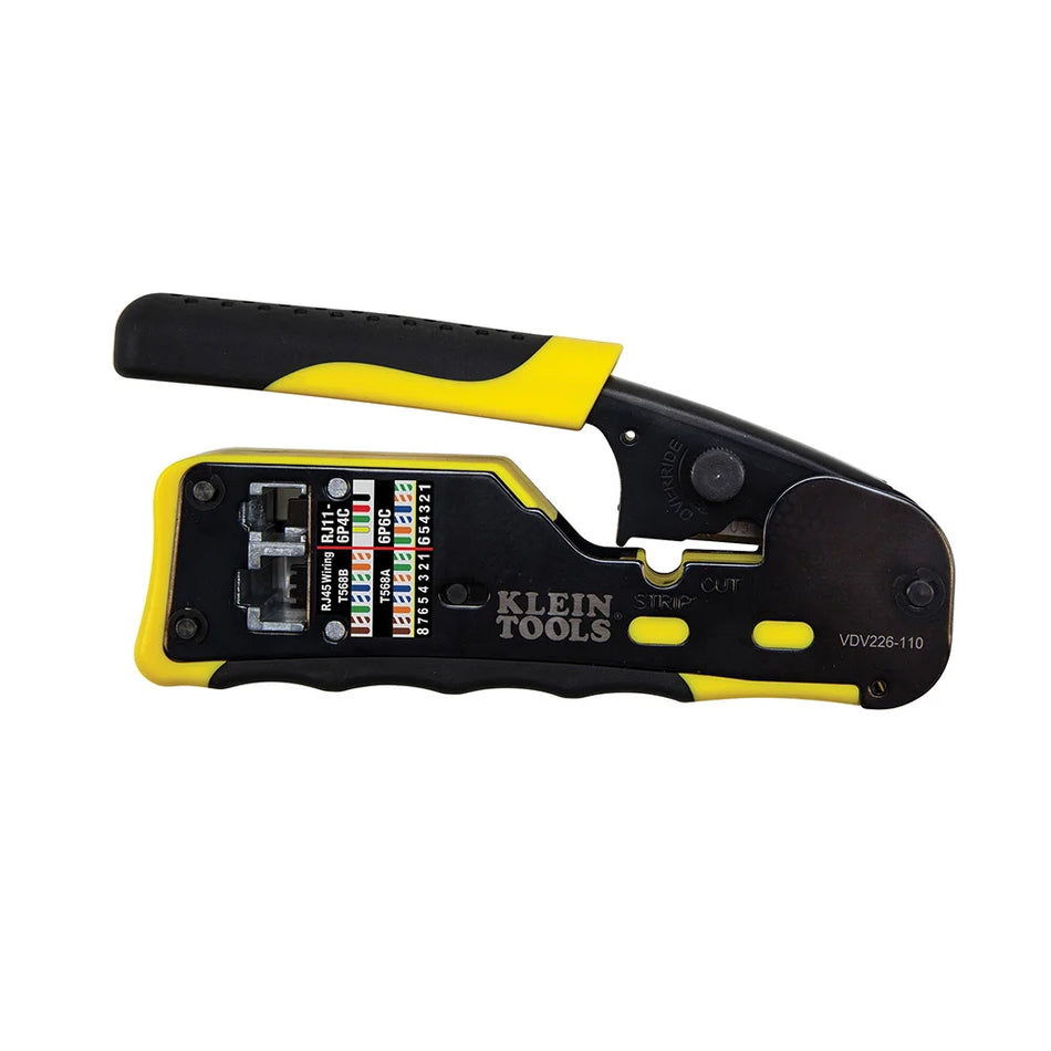 Klein Tools A-VDV226-110 Ratcheting Cable Crimper / Stripper / Cutter for Pass-Thru™