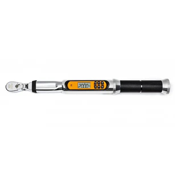 GEARWRENCH 1/4INCH DRIVE FLEX-HEAD ELECTRONIC TORQUE WRENCH W. ANGLE 2 -20 FT-LB 85194