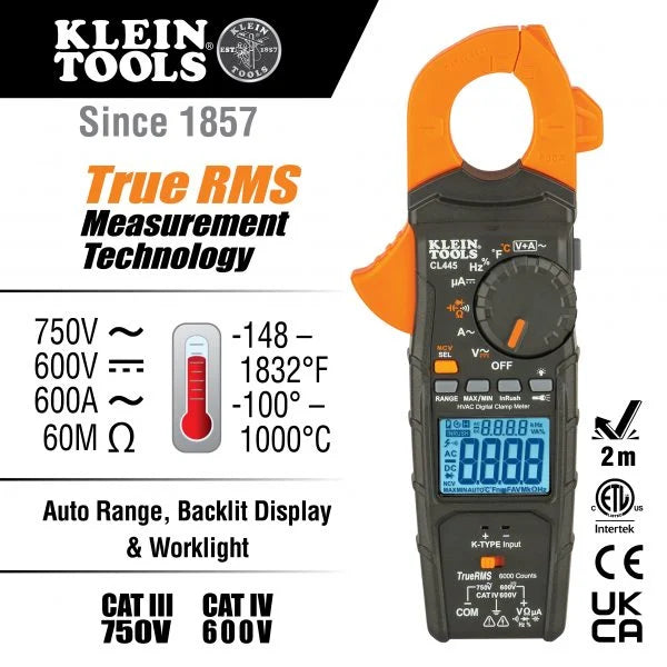 KLEIN Tools A-CL445 HVAC Digital Clamp Meter Auto Ranging