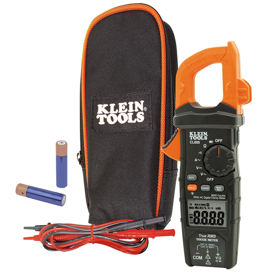 KLEIN Tools A-CL600 Digital Clamp Meter, True RMS, AC Auto-Ranging, 600 Amp