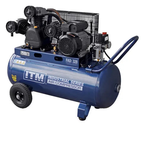 ITM AIR COMPRESSOR, BELT DRIVE, 3.0HP 90LTR FAD 328L/MIN