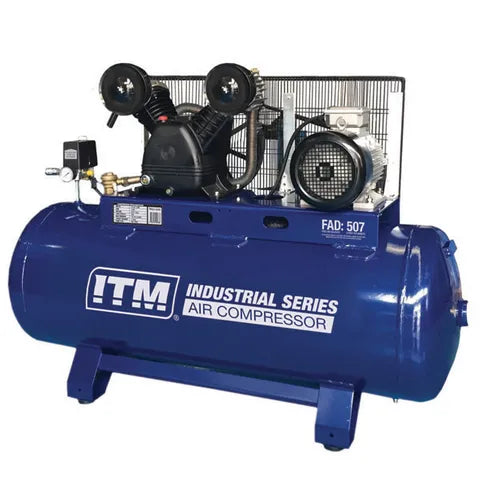 ITM AIR COMPRESSOR, BELT DRIVE STATIONARY 3 PHASE, 5.5HP, 200LTR, FAD 507 L/MIN