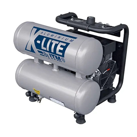 X-LITE AIR COMPRESSOR SILENT 2HP ALUMINIUM TWIN TANK 16L FAD 125L/MIN