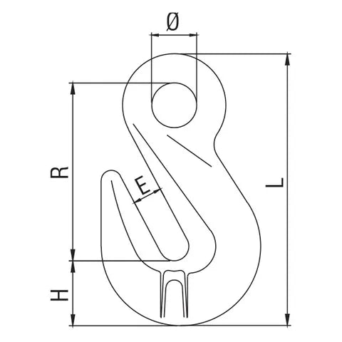 ITM G80 COMPONENTS, EYE SHORTENING GRAB HOOK, 16MM CHAIN SIZE