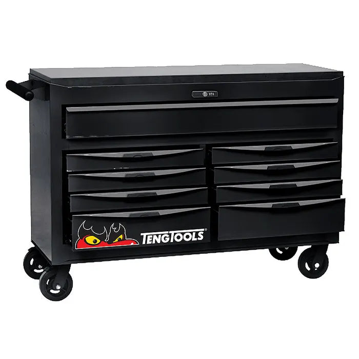 TENG 541PCE 53" 9 DRAWER ROLL CABINET TOOL KIT, METRIC & IMPERIAL, PS TRAYS, BLACK