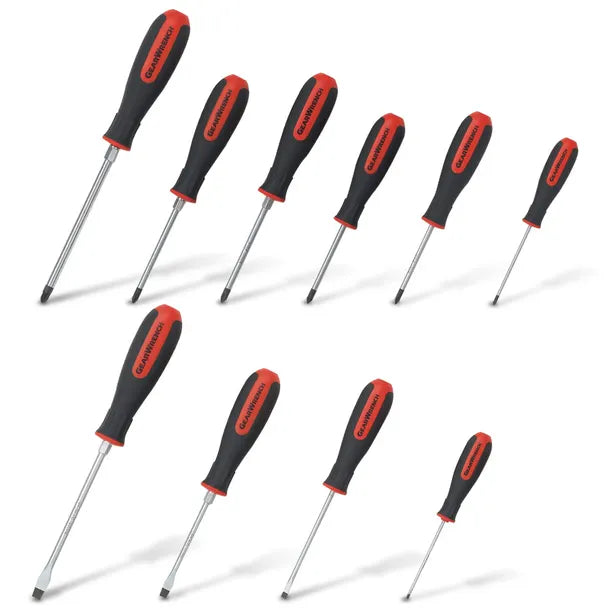 GEARWRENCH 10 PC. PHILLIPS®/SLOTTED/POZIDRIV® DUAL MATERIAL SCREWDRIVER SET 80060H