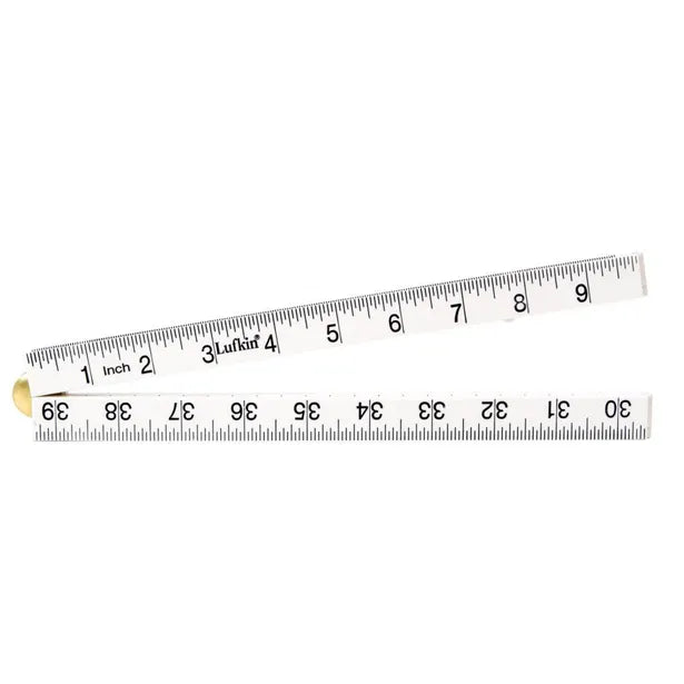 CRESCENT LUFKIN 1M/39" 4 FOLD WHITE BEVELLED EDGE FOLDING RULE LFBMEN