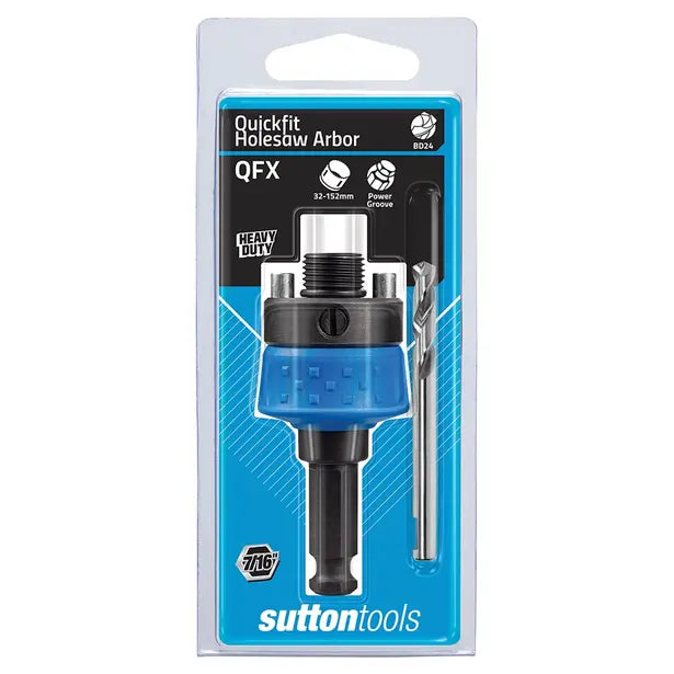 SUTTON HOLESAW H103 QFX ARBOR Quick Fit 5/8UNF suit 32 to 152mm