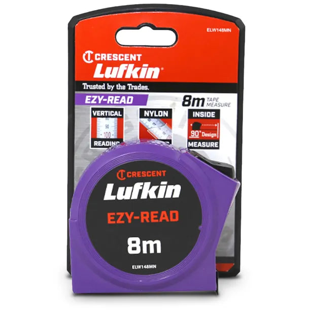 CRESCENT LUFKIN 8M X 25MM EZY READ TAPE MEASURE ELW148MN